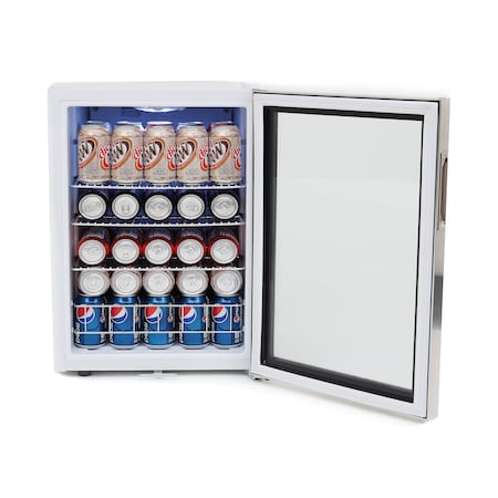 Whynter Beverage Refrigerator With Lock, Stainless Steel 90 Can Capacity BR-091WS